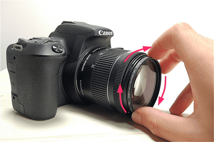 EOS Kiss X9にケンコー 58mm MCプロテクター NEOを取り付ける