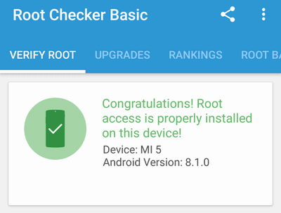 root化を確認するアプリ、Root Checker