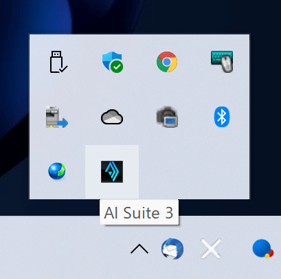 ASUS AI Suite3のタスクバーアイコン